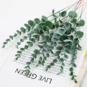 Realistic Artificial Eucalyptus Leaves for Home Decor - 18 Stems