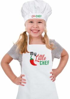 Baby Chef Poly Cotton Apron and Chef Cap Set for Ages 5-8