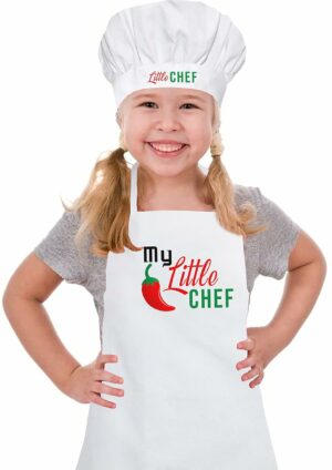 Baby Chef Poly Cotton Apron and Chef Cap Set for Ages 5-8