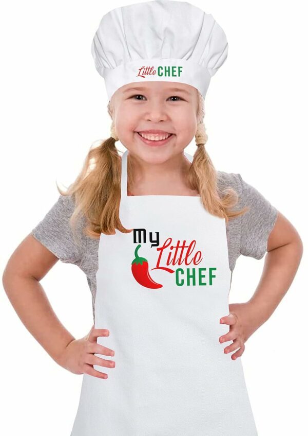 Baby Chef Poly Cotton Apron and Chef Cap Set for Ages 5-8