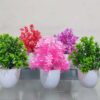 Set of 4 Artificial Flower Arrangements in White Pots