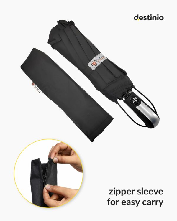 Large Automatic Foldable Umbrella with Travel Cover - Windproof Design - Image 3