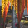 10 Pcs Handmade Artificial Marigold Garland for Festivals - Yellow & Orange with Bells