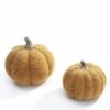 Handmade Yellow Woollen Pumpkin Set of 2 for Fall Decor