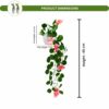Pack of 2 Artificial Flower Vine Plants with Pots - 45 CM