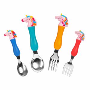 Unicorn Family Baby Spoon and Fork Cutlery Set - Stainless Steel