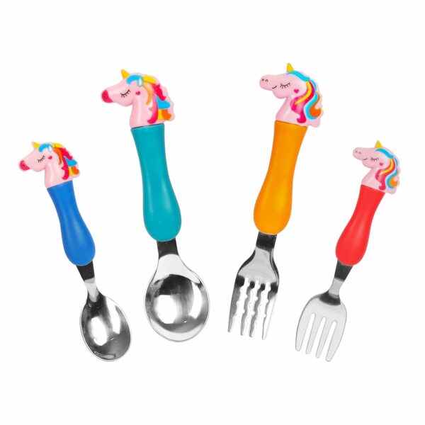 Unicorn Family Baby Spoon and Fork Cutlery Set - Stainless Steel
