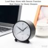 Silent 4 Inch Round Alarm Clock - Battery Operated, Easy Set & Night Light