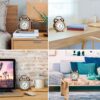 Vintage Table Alarm Clock with Night LED Light - Copper