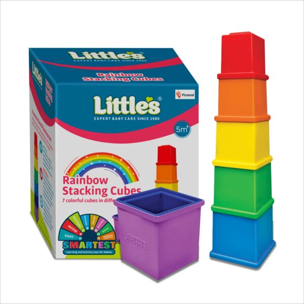 Rainbow Stacking Cubes - Activity Toy for Babies & Toddlers - Image 2