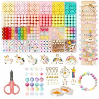 Clay Beads Bracelet Making Kit with Unicorn Pendants & Tools