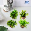 4 Pack Artificial Potted Eucalyptus Plants in Wooden Pots