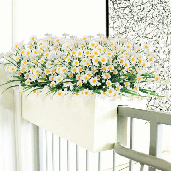 Outdoor Artificial Daisies - UV Resistant Faux Plants Set of 2 - Image 2
