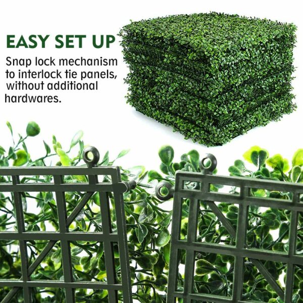 8PCS 20"x20" Artificial Boxwood Panels for Indoor & Outdoor Use - Image 4