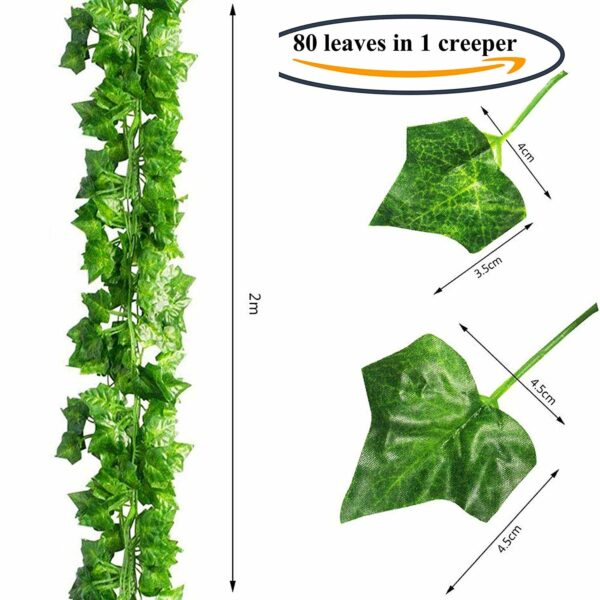 Artificial Ivy Garland with 80 Leaves - 6 Pcs Greenery Decor - Image 3