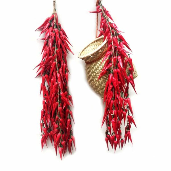Artificial Garlic and Red Pepper Hanging String - 5 Bunches - Image 2