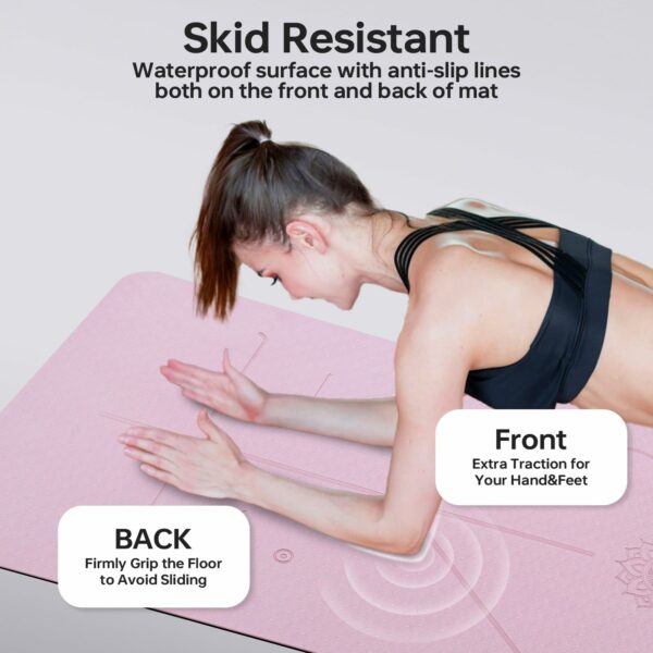 Premium TPE Yoga Mat for Home Workout - 72x24 inches, Anti-Slip - Image 2