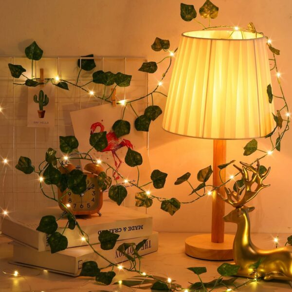 Artificial Money Plant & Hydrangea String Light for Home Decor - Image 5
