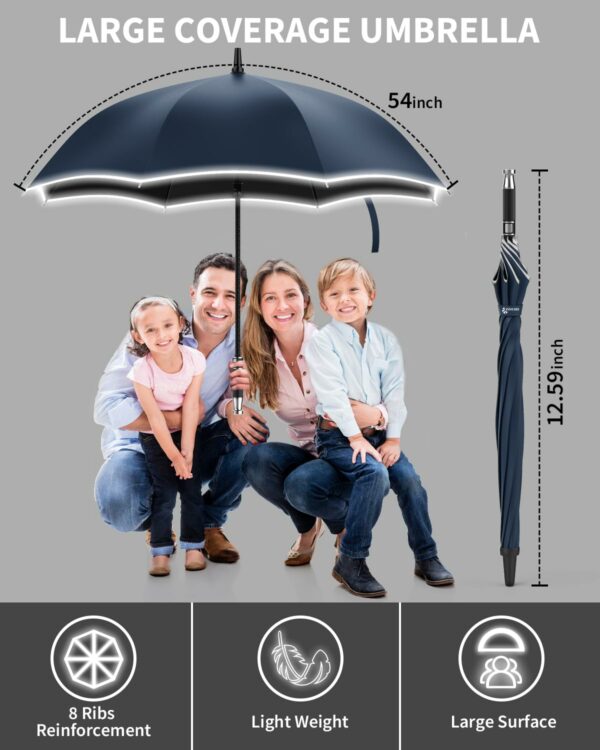 Large Windproof Auto Open Umbrella with UV Protection - Image 2