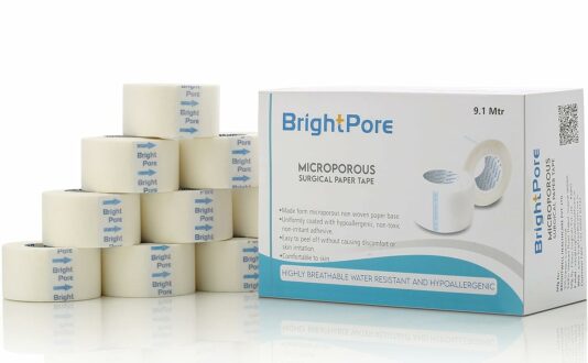 Hypoallergenic Surgical Paper Tape - 1 Inch x 9.1 M - 12 Rolls