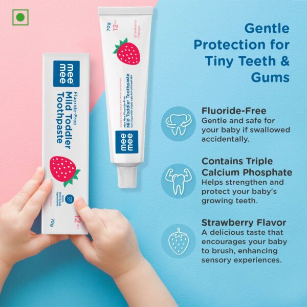 Fluoride-Free Strawberry Toothpaste for Kids, 70g - Image 2