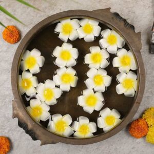 12 Pcs White Foam Hawaii Beach Floating Flowers for Decor