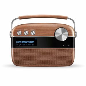 Portable Music Player with 5000 Songs, FM/BT/AUX - Oakwood Brown