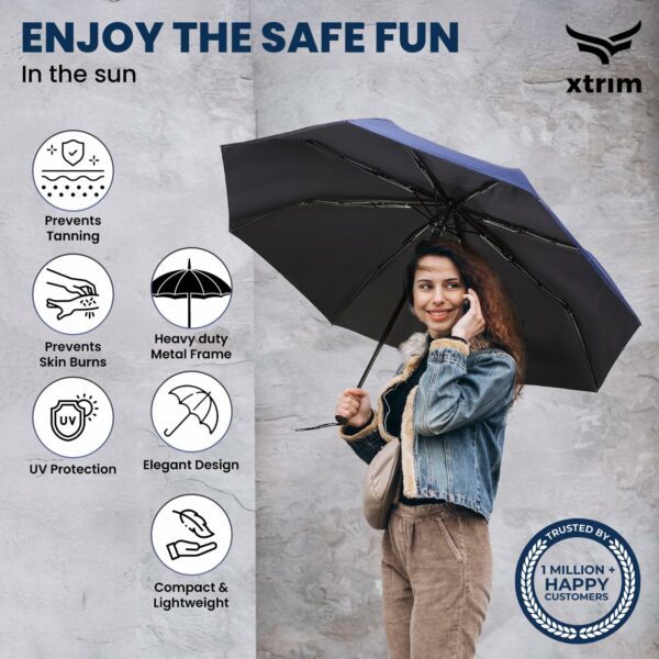 Automatic Travel Umbrella for Sun and Rain Protection - Heavy-Duty, UV-Protection, Compact Design - Image 3