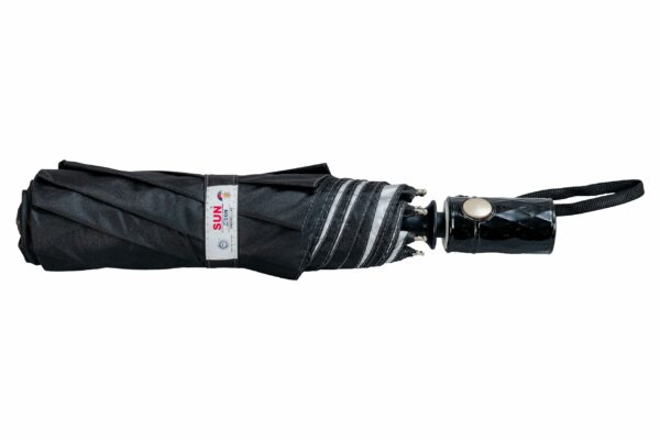 Folding Black Umbrella - 40 Inch UV Protective, 3 Fold - Image 2