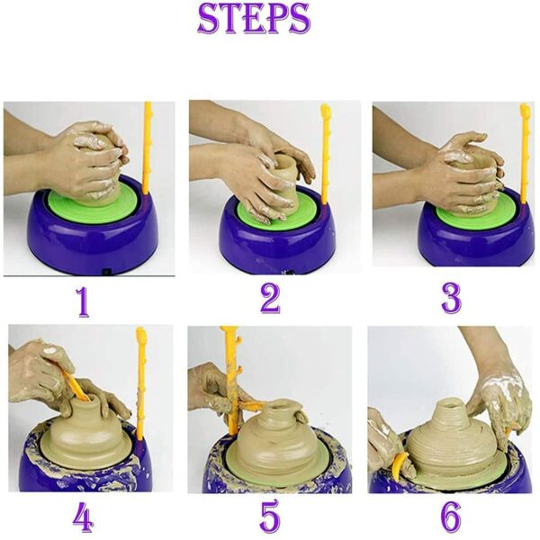 Kids Pottery Wheel Kit - Battery Operated Arts & Crafts Set - Image 4