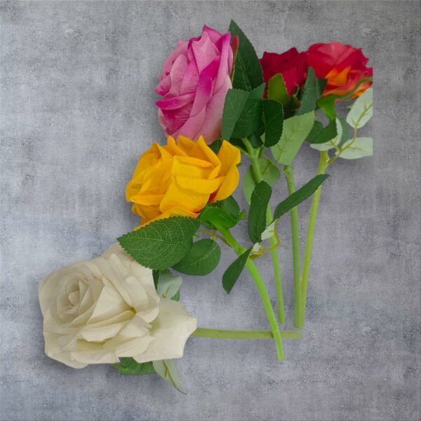 10 Multicolor Artificial Rose Flower Sticks for Home Decor - Image 4