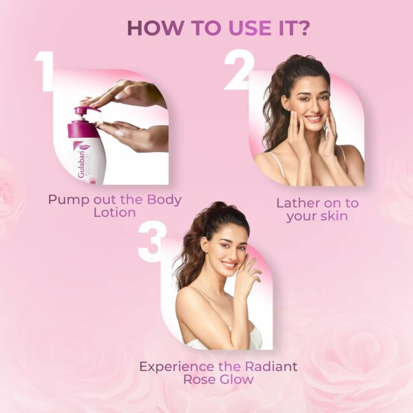 Gulabari Moisturizing Body Lotion 400ml - Organic Rose Oil - Image 6
