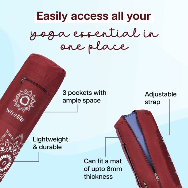 Premium Yoga Mat Bag with Multi Functional Storage & Adjustable Strap - Image 3