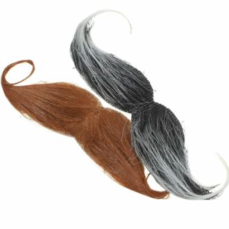 2x Self Adhesive Fake Mustache & Beard for Parties