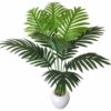 Natural Looking 12 Leaves Areca Palm Indoor Plant with Pot - 60 cm Green