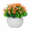 Pack of 4 Artificial Flower Plants in White Pots for Home & Office Decor