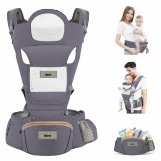 Comfort Nest Hip Seat Baby Carrier - Multi-Carry Positions, 100% Cotton & Mesh, Newborn to Toddler, Up to 15 kg