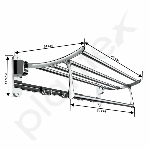 Stainless Steel Folding Towel Rack - Space Saving 24 Inch - Image 3