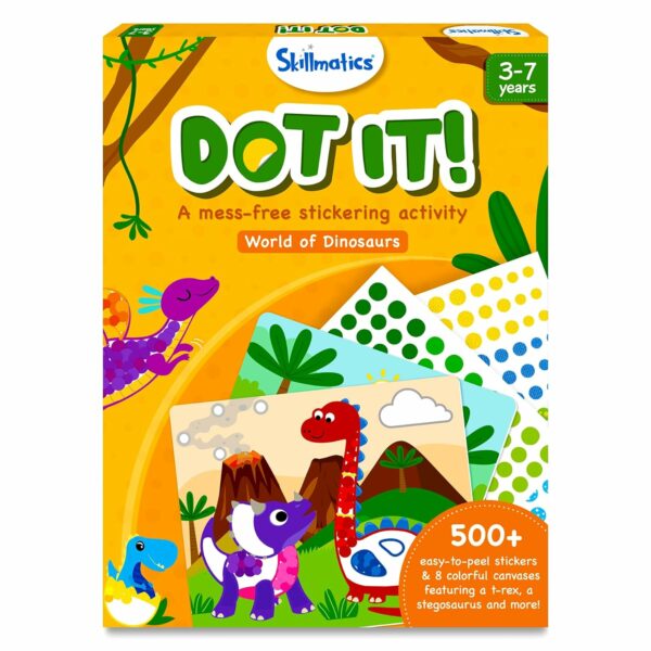 Skillmatics Dot It Sticker Art - Dinosaur Craft Kit for Kids