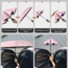 Compact 3-Fold Umbrella with Carabiner Handle - UV & Rain Protection