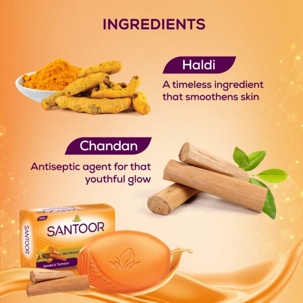 Sandal & Turmeric Soap for Total Skin Care, 125g (Pack of 4) - Image 5
