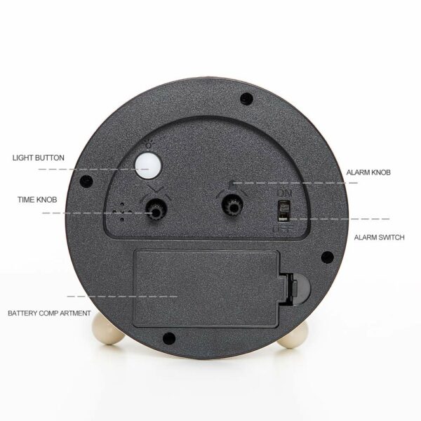 Silent Analog Alarm Clock with Night Light - 5 Colors - Image 6