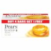 Pears Pure & Gentle Soap Bar - Buy 4 Get 1 Free - Glycerin Moisturizer