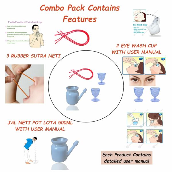 Complete Enema & Neti Kit - 1500ml Enema, 500ml Neti Pot, Eye Wash Cups - Image 5
