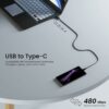 Unbreakable 3A Fast Charging 1.5m Braided Type C Cable