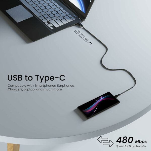 Unbreakable 3A Fast Charging 1.5m Braided Type C Cable - Image 3