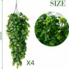 Artificial Hanging Fern Vine - 1Pcs Faux Ivy Leaves for Indoor & Outdoor Decor