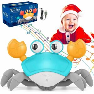 Interactive Crawling Crab Toy with LED Lights & Rechargeable Battery for Toddlers
