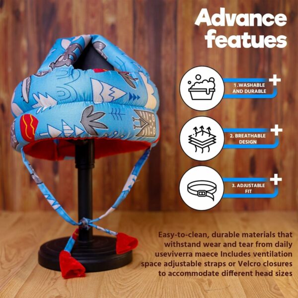 Adjustable Baby Safety Helmet for Infants & Toddlers - Cushioned Headguard - Image 6