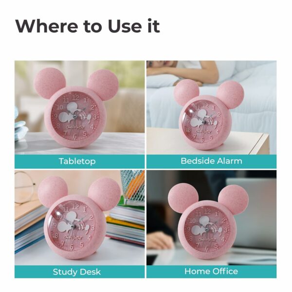 Mickey Mouse Shaped Alarm Clock for Heavy Sleepers - Pink - Image 5